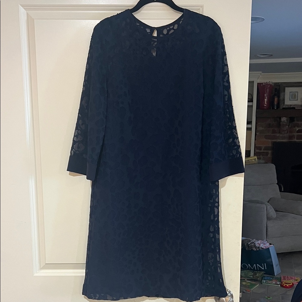 Sara Campbell Navy leopard/cheetah Dress